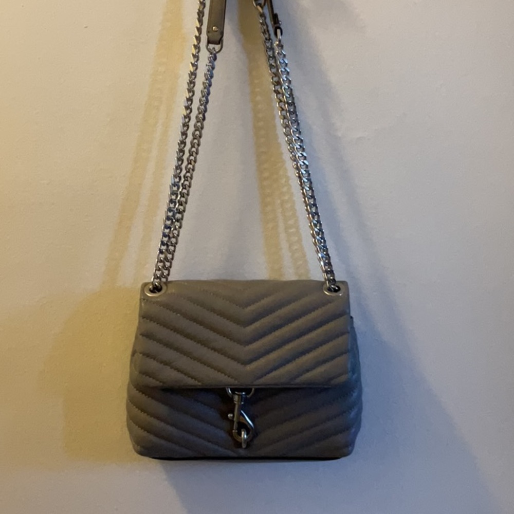 Rebecca Minkoff Edie crossbody bag. Grey.